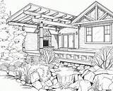 Coloring Pages Interior House Hand Drawing Color Exterior Drawings Scheme Web Building Rendering Print Printable Detailed Line Outline Popular Adult sketch template