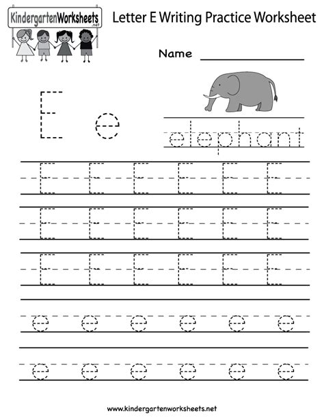 kindergarten letter  writing practice worksheet printable