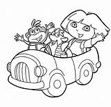 Dora Coloring Swiper Explorer Ride Boots Car Netart sketch template