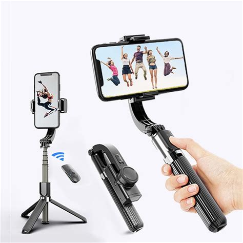 handheld grip stabilizer tripod    selfie stick handle remote holder selfie stand