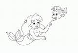 Flounder Ariel sketch template