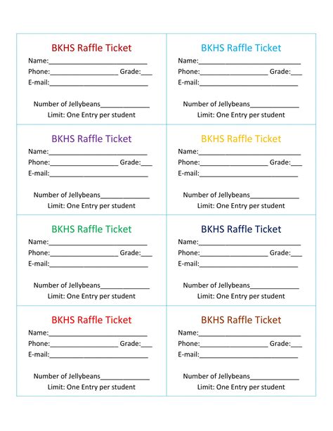printable editable raffle ticket template printable templates