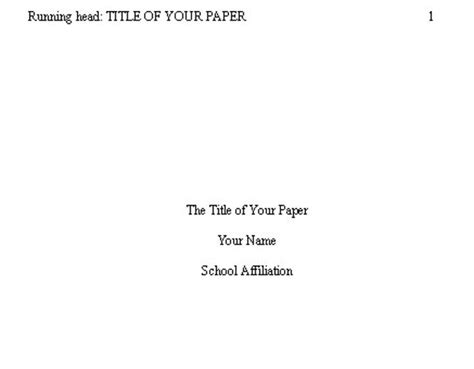 format title page  research paper  format