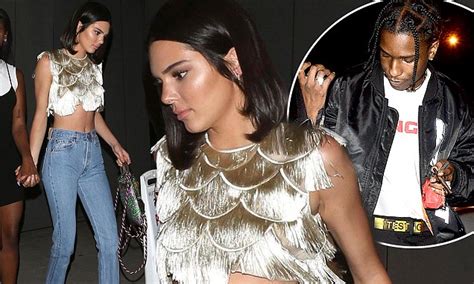 kendall jenner flashes taut tummy as she meets asap rocky daily mail