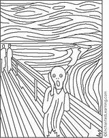 Munch Coloring Scream Edvard Pages Color Enchantedlearning Paint Sheet Cri Le Coloriage Artists La Region Click Lines Painting Schrei Malvorlage sketch template