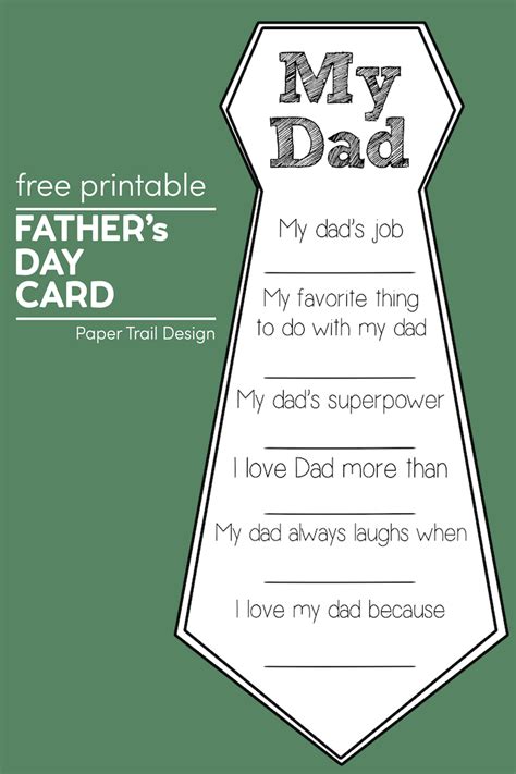 fathers day  printable cards paper trail design