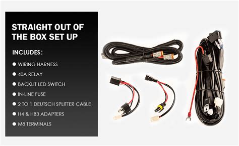 kings wd driving light led light bar plug  play smart wiring harness spotlight ebay