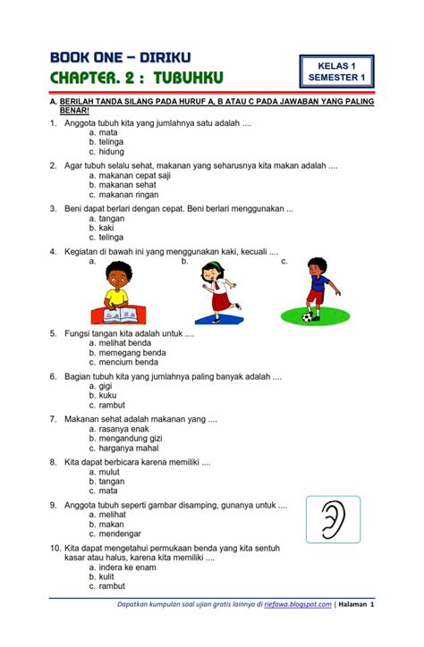 Contoh Soal Ujian Tengah Semester Kelas 1 Sd Tema 1