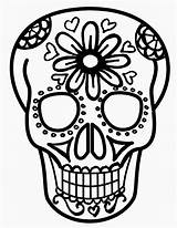 Skull Sugar Drawing Easy Drawings Skeleton Halloween Face Muertos Los Skulls Cartoon Line Fire Dia Dead Calavera Simple Flames Clipart sketch template