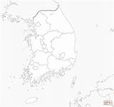 Colorare Sud Corea Bandiera Mappa Disegno sketch template
