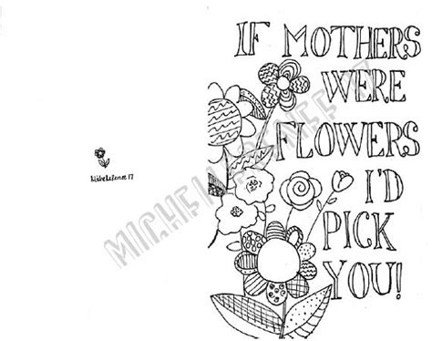 instantly   unique hand drawn mothers day coloring card