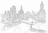 Cityscape Chicago Line Drawing Daker Drawings Sketch Illustration City Abi Landscape Abigale London Behance Draw Cityscapes Perspective Notice Boats Did sketch template