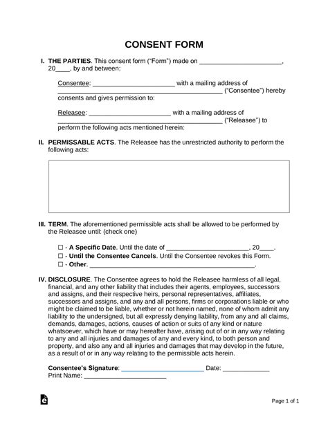Free Consent Forms 22 Sample Word Pdf – Eforms