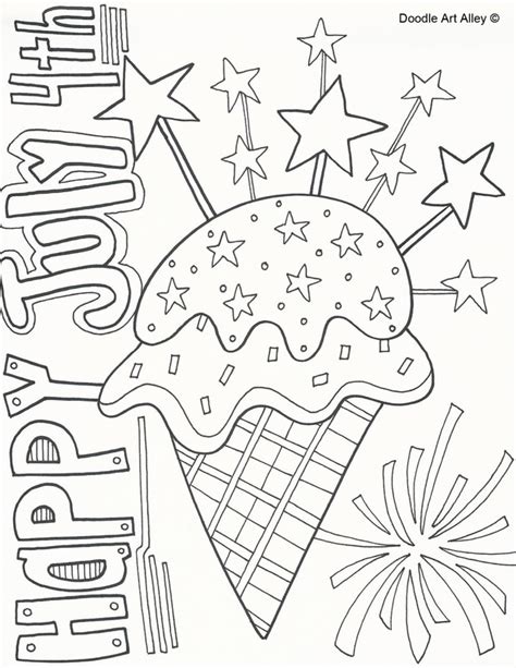 gambar independence day coloring pages doodle art alley picture happy