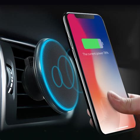 qi wireless car charger magnetic air vent mount charging mobile phone holder  iphone xs max