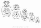 Russian Dolls Doll Nesting Matryoshka Coloring Pages Colouring Printable Craft Activityvillage Colour Choose Board sketch template