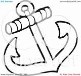 Coloring Anchor Outline Nautical Pages Illustration Royalty Clipart Visekart Rf Print Background sketch template