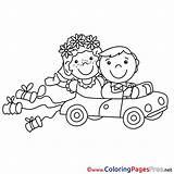 Coloring Pages Wedding Newlyweds Car Sheet Title sketch template