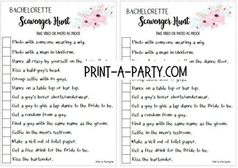 scavenger hunt game bachelorette party instant download in 2020