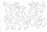 Eevee Pokemon Coloring Pages Evolution Evolutions Line Printable Color Print Getcolorings Popular Getdrawings Library Clipart Coloringhome sketch template