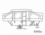 Camper Coloring Trailer Pop Pages Travel Sketch Camping Popup Clipart Wheel Line Template Drawing Tent Caravan Clip Printable Vintage Trailers sketch template