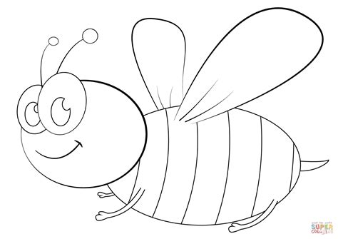 cartoon bee coloring page  printable coloring pages