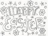 Easter Coloring Pages Doodle Alley Happy Colouring Book Flowers Doodles Spring sketch template