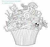Kawaii Cupcake Coloring Pages Food Cake Ultimate Cute Desserts Deviantart Sweet Template Bunny Animals sketch template