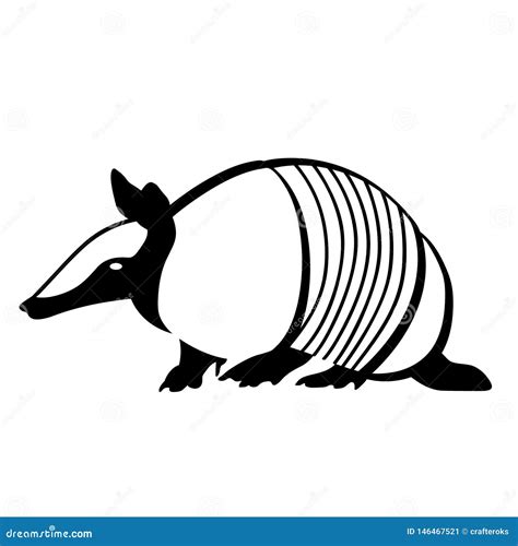 armadillo silhouette animal logo vector illustration cartoondealer