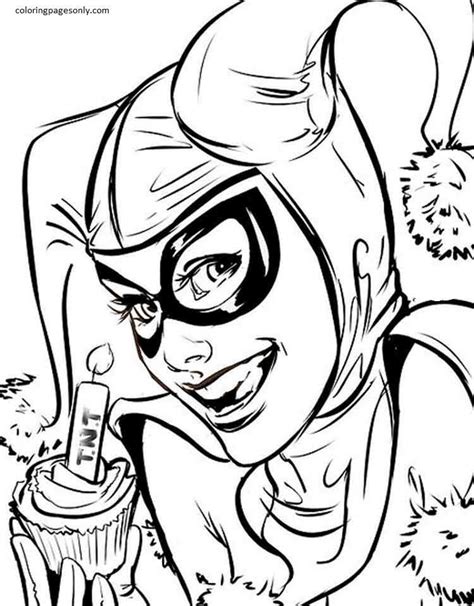 harley quinn  coloring page  printable coloring pages