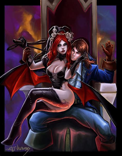 castlevania succubus and lord belmont by greenstranger