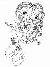 Goth Cyber Coloring Pages Colouring Gothic Beautiful Woman Template Deviantart sketch template