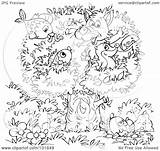 Fish Coloring Fox Outline Tree Badger Royalty Clipart Illustration Bannykh Alex Rf 2021 sketch template