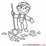 Gardener Coloring Colouring Children Pages Work Sheet Title Coloringpagesfree sketch template