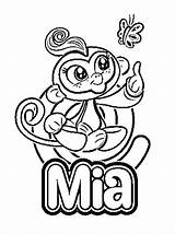 Mia Fingerlings Coloring Pages Printable Kids Monkey sketch template