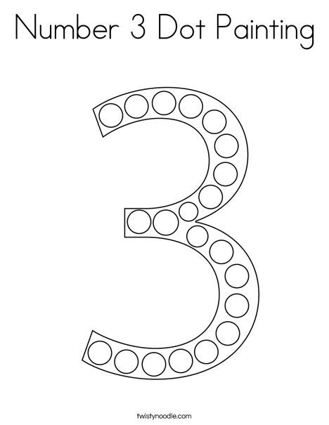 number  dot painting coloring page twisty noodle