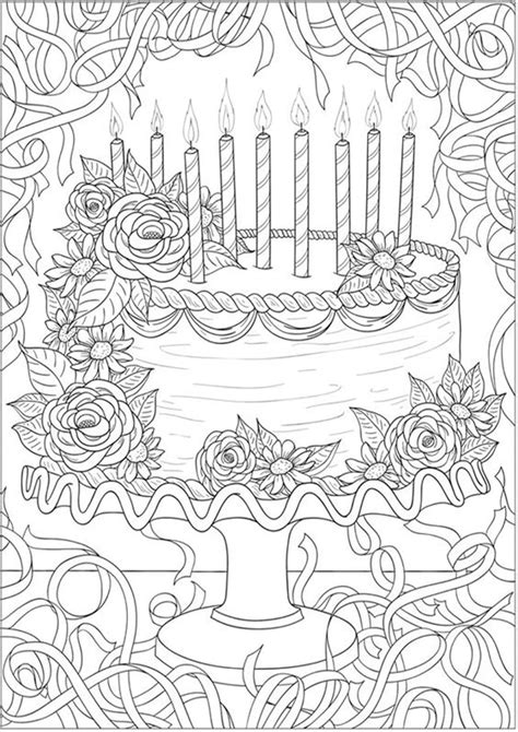 happy birthday coloring pages  adults fun coloring page