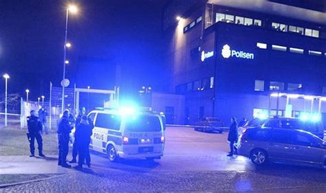 sweden police station in rosengard malmo rocked by