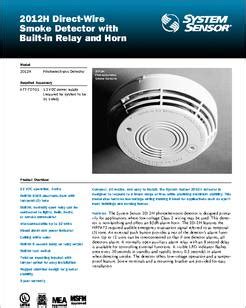 datasheet direct wire smoke detector  built  relay  horn