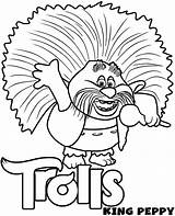 Coloring Peppy Trolls King Topcoloringpages Print sketch template