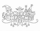 Christmas Coloring Merry Greeting Pages Printable Letter sketch template