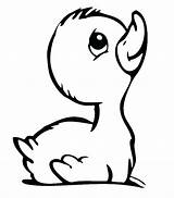 Duck Coloring Drawing Baby Duckling Pages Cute Line Cartoon Clipart Donald Cliparts Color Printable Drawings Animal Ducklings Clip Way Make sketch template