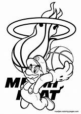 Coloring Pages Miami Heat Nba Logo Mario Basketball Super Hurricanes Drawing Sports Printable Colouring Color Print Drawings Choose Board Paintingvalley sketch template