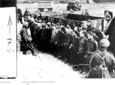 bergen belsen germany british soldiers supervising war