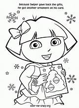 Dora Coloring Christmas Pages Explorer Colouring Card Beautiful Library Coming Diego Clipart Kids Printable Disney Popular sketch template
