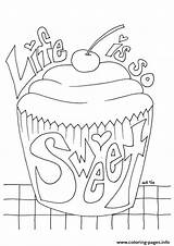Coloring Cupcake Sweet Pages Message Printable Color Print Popular Book sketch template