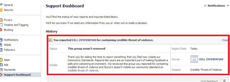 “kill Zimmerman” Facebook Page “does Not Violate Community