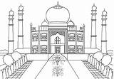 Masjid Mewarnai Mahal Taj Berbagai Halamannya sketch template