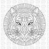 Mandalas Tigre Fantasticos Tigres Fuerza Mucha Relacionado Energía Pasión Representan sketch template