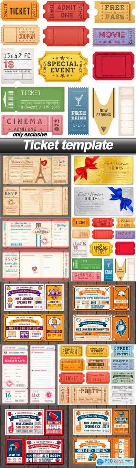 ticket template  eps   photoshop vector stock image